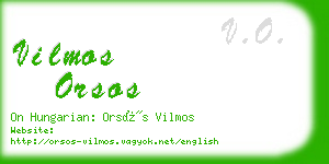 vilmos orsos business card